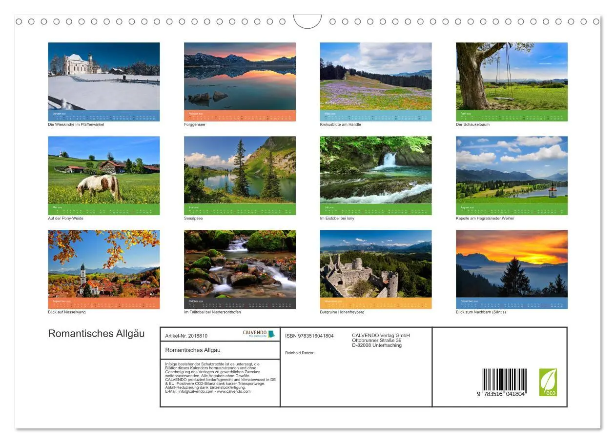 Bild: 9783516041804 | Romantisches Allgäu (Wandkalender 2026 DIN A3 quer), CALVENDO...