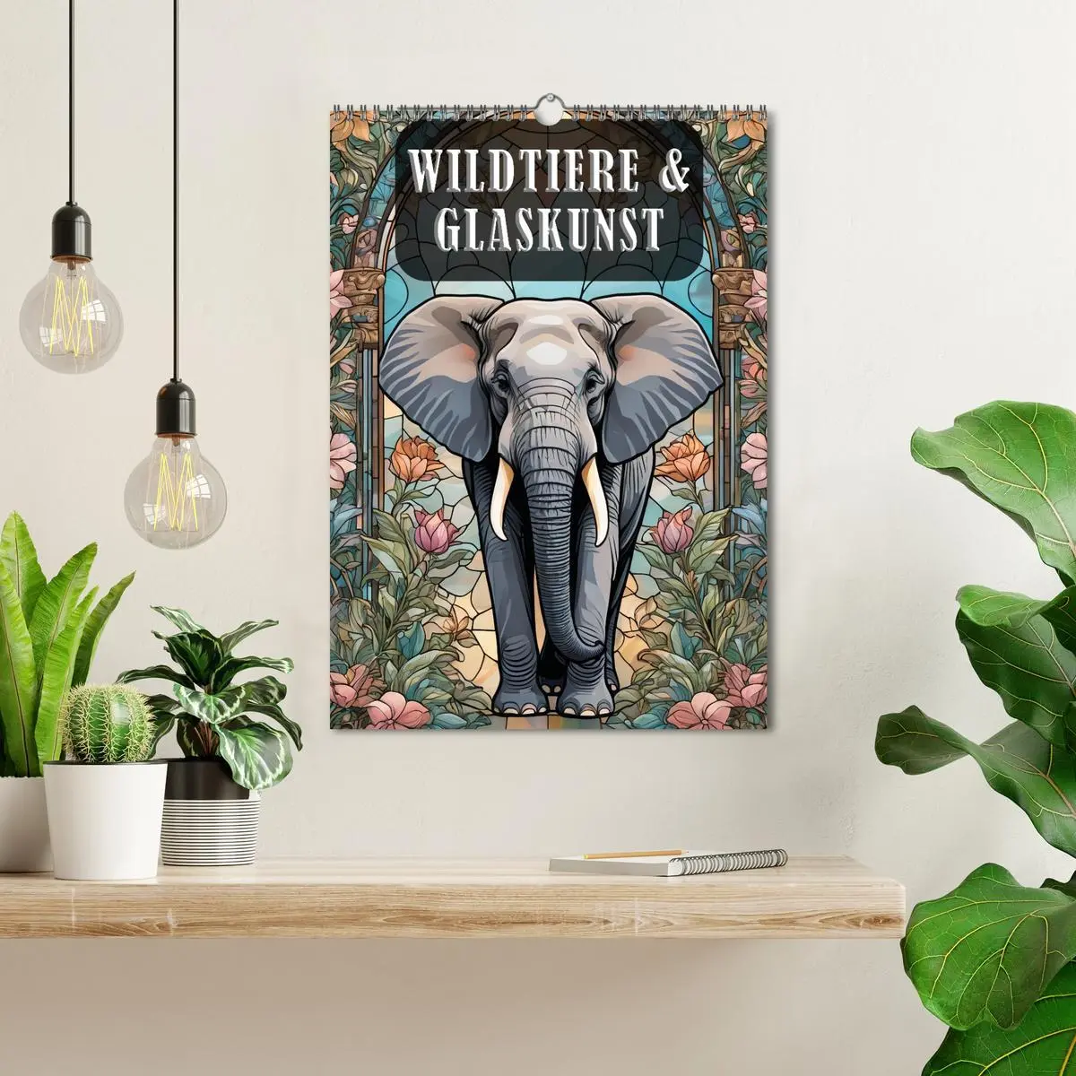 Bild: 9783516281804 | Wildtiere und Glaskunst im Tiffany Stil (Wandkalender 2026 DIN A3...