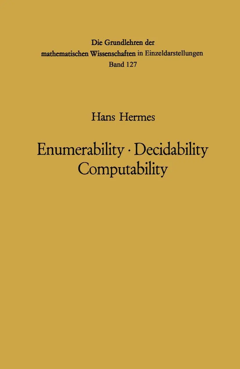 Cover: 9783642461804 | Enumerability · Decidability Computability | Hans Hermes | Taschenbuch