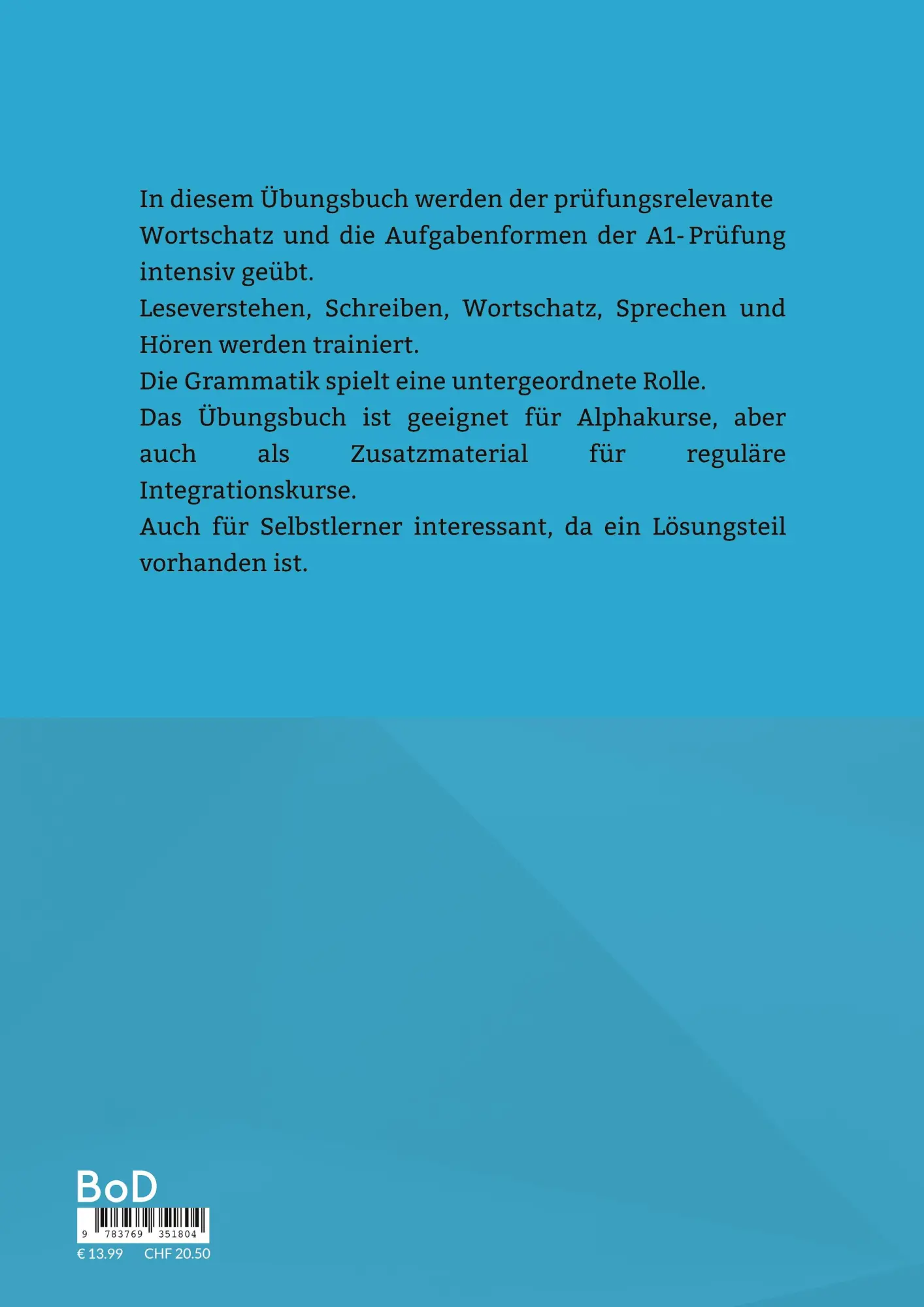 Rückseite: 9783769351804 | A1-Training | Übungsbuch, auch für Alphakurse | Gisela Darrah | Buch