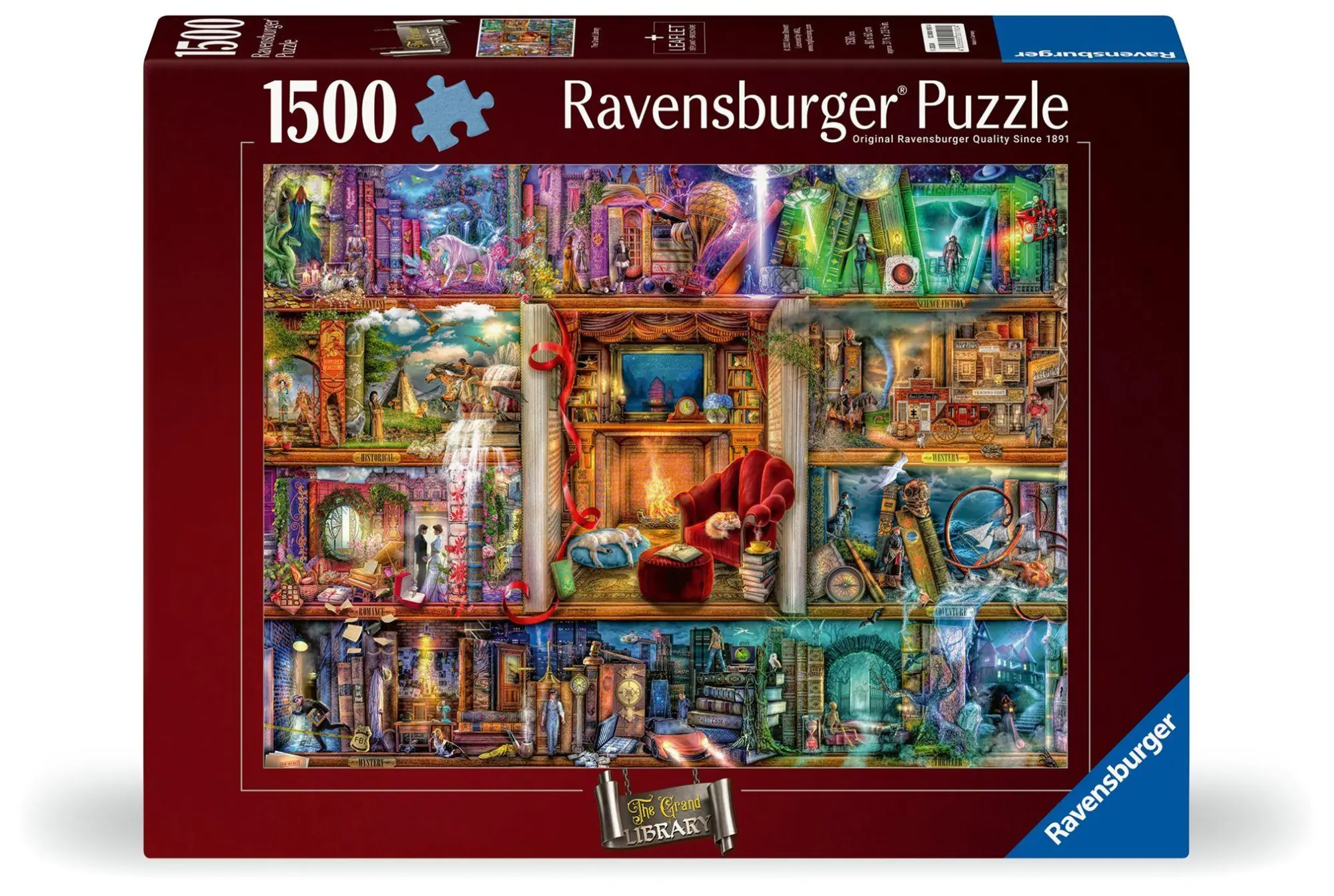 Cover: 4005555001904 | Erwachsenenpuzzle 1500 Teile - Die große Bibliothek | Spiel | 12000190
