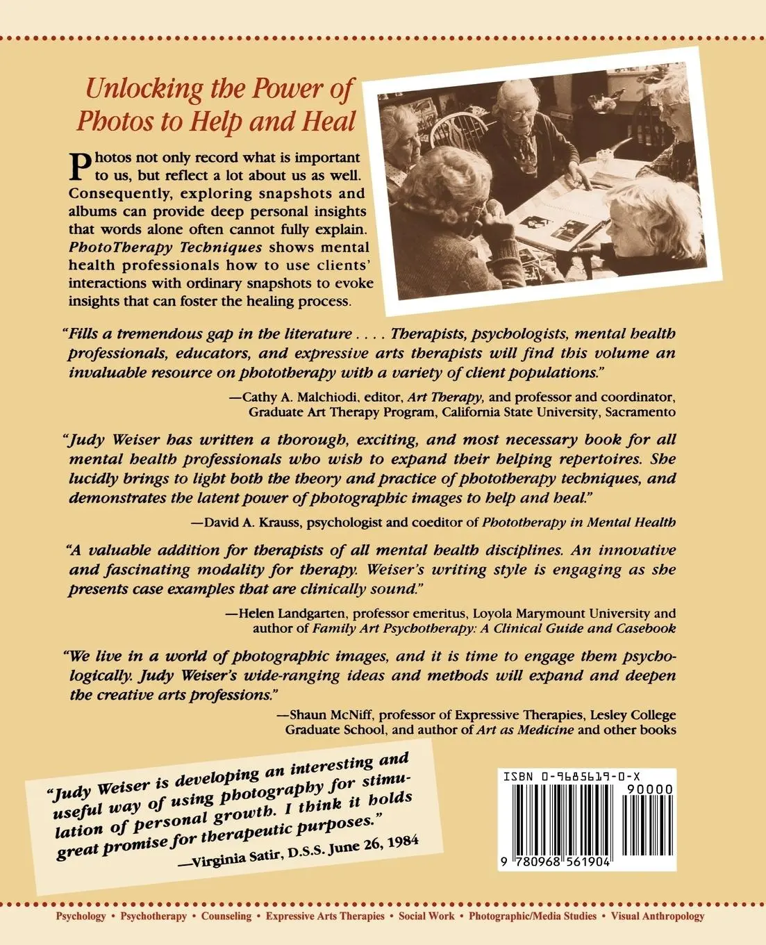 Rückseite: 9780968561904 | PhotoTherapy Techniques | Judy Weiser | Taschenbuch | Englisch | 1999