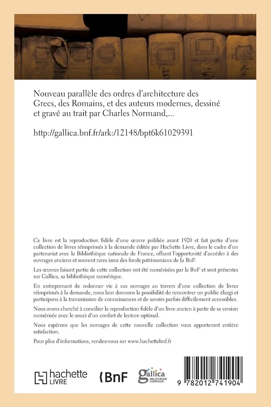 Rückseite: 9782012741904 | Nouveau Parallèle Des Ordres d'Architecture Des Grecs, Des Romains...