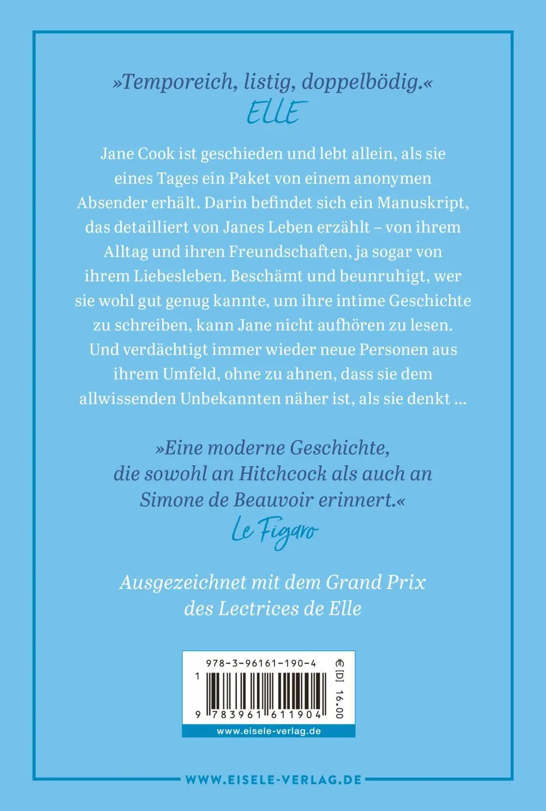 Rückseite: 9783961611904 | Janes Roman | Catherine Cusset | Taschenbuch | 384 S. | Deutsch | 2024