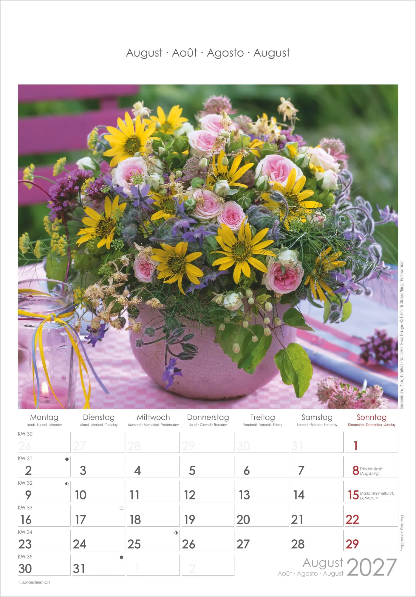 Bild: 4069095012004 | Blumen 2027 | Neumann Verlage GmbH &amp; Co KG | Kalender | Spiralbindung