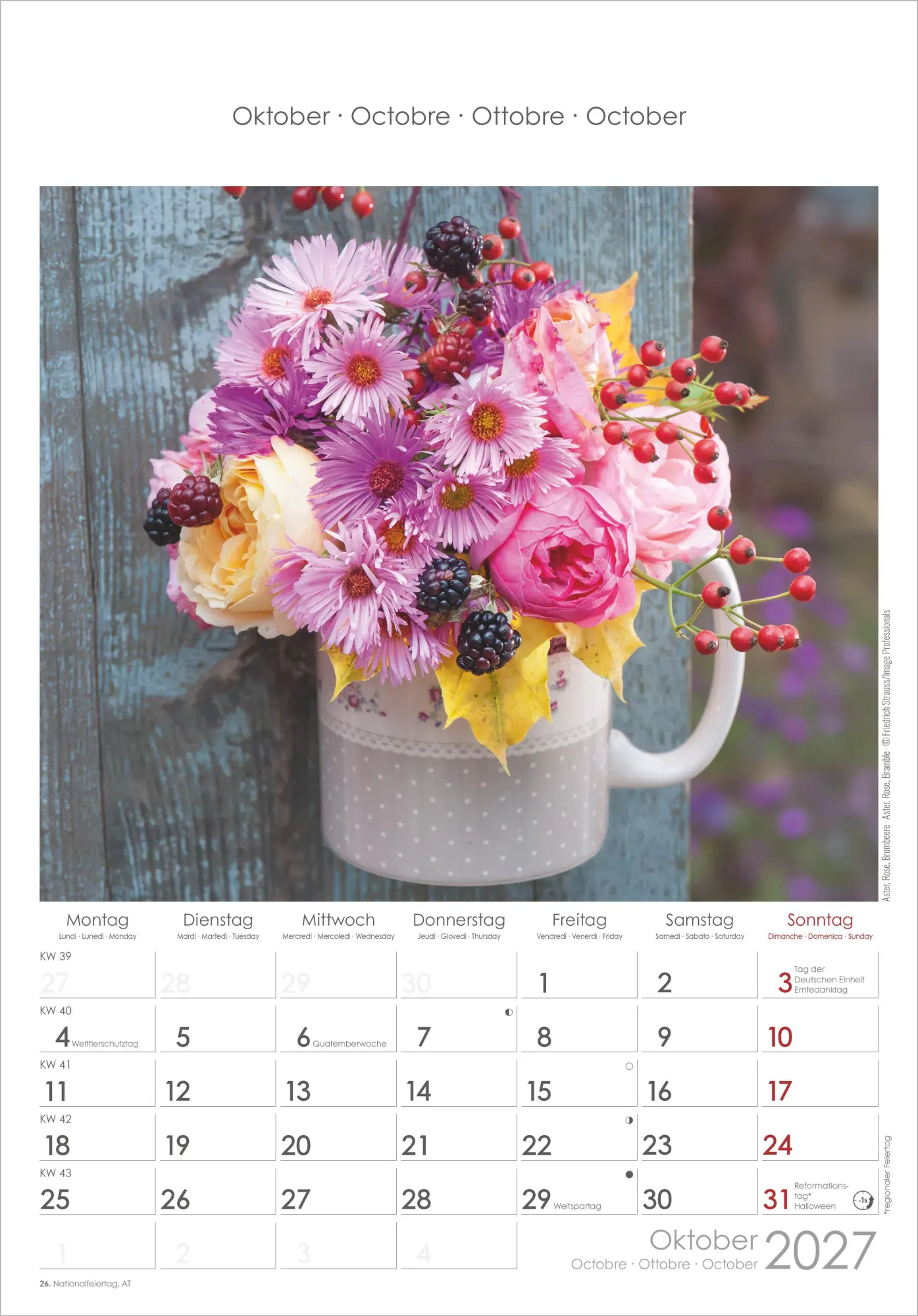 Bild: 4069095012004 | Blumen 2027 | Neumann Verlage GmbH &amp; Co KG | Kalender | Spiralbindung