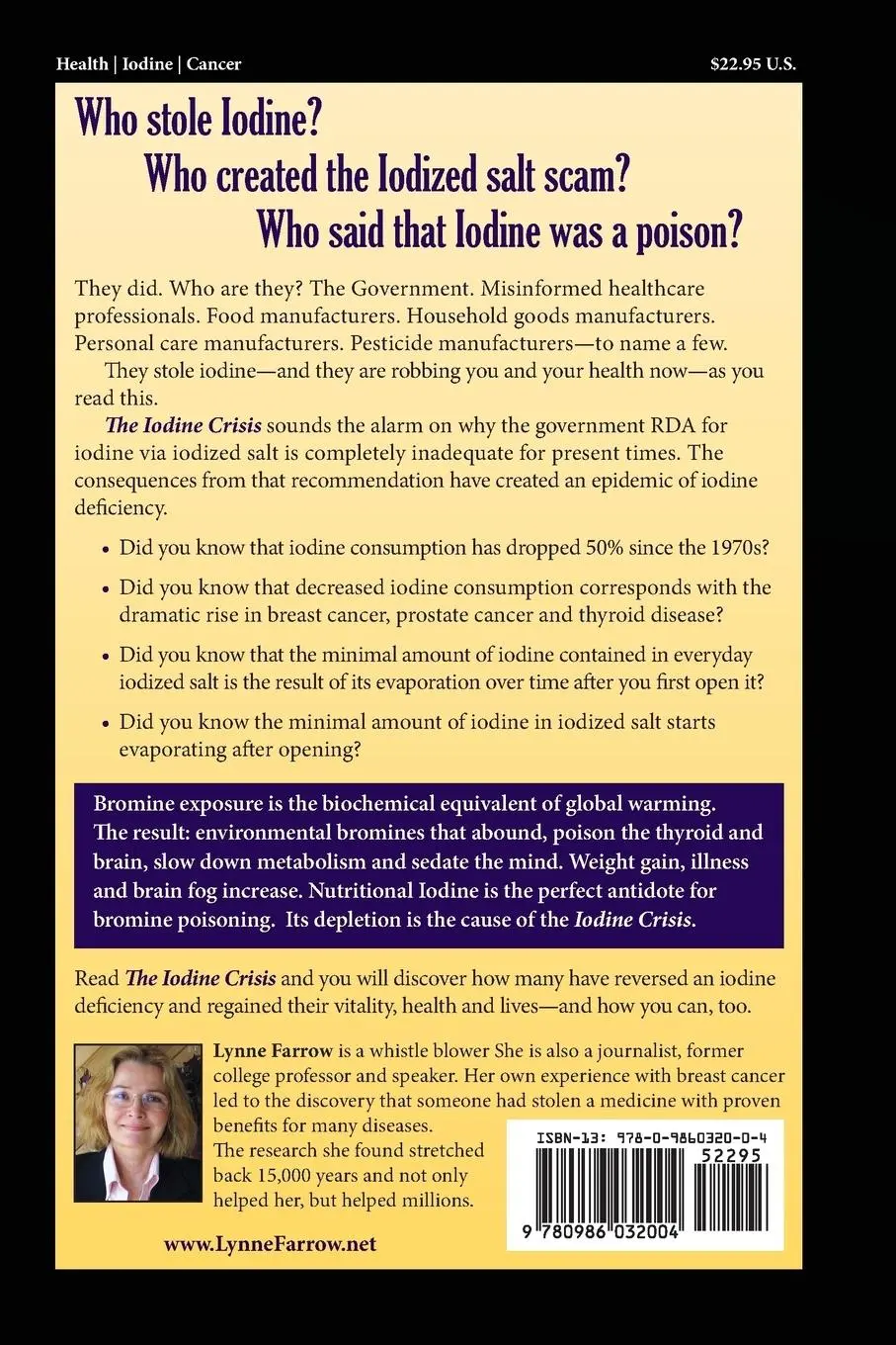 Rückseite: 9780986032004 | The Iodine Crisis | Lynne Farrow | Taschenbuch | Englisch | 2018