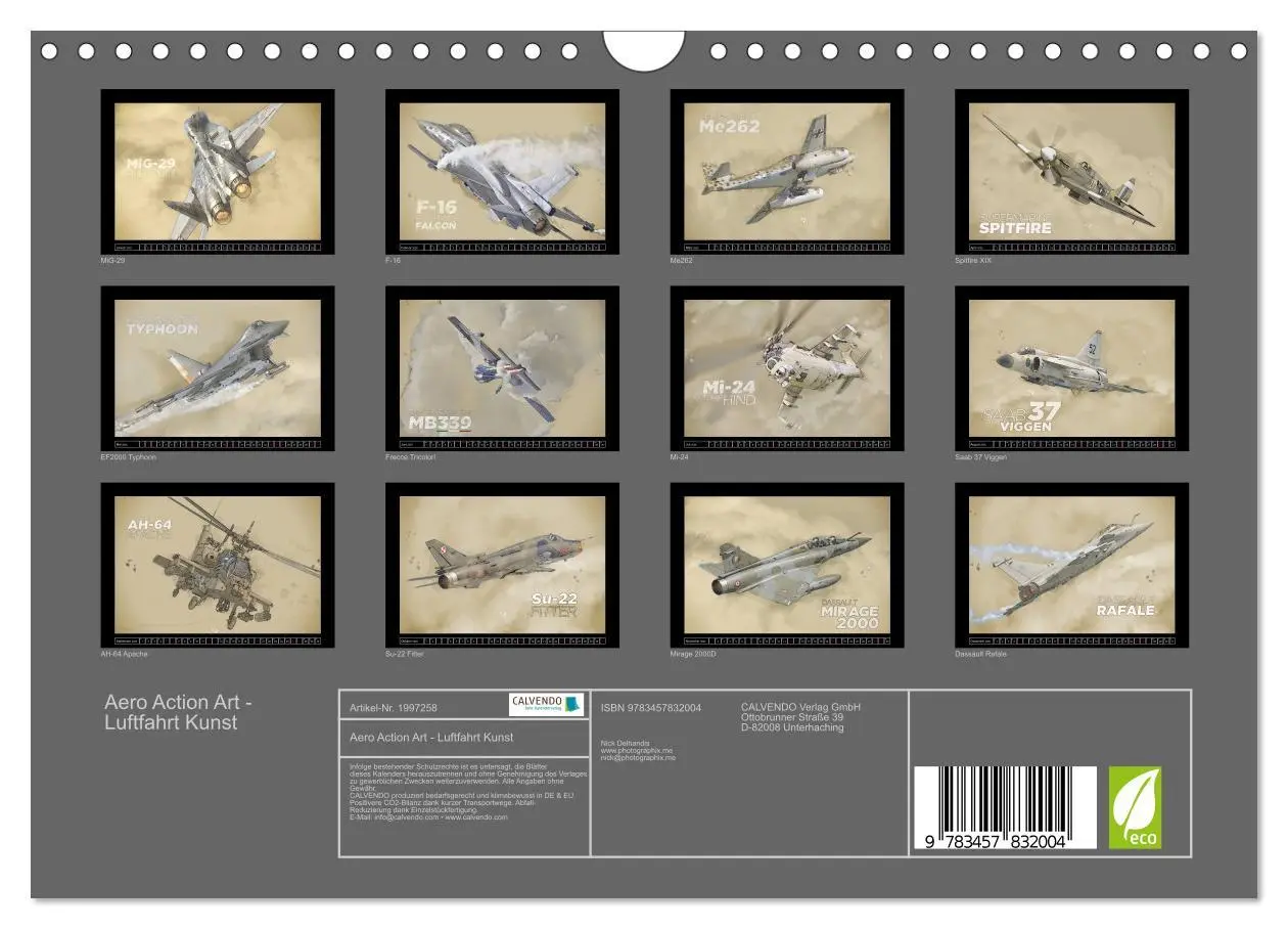 Bild: 9783457832004 | Aero Action Art - Luftfahrt Kunst (Wandkalender 2026 DIN A4 quer),...