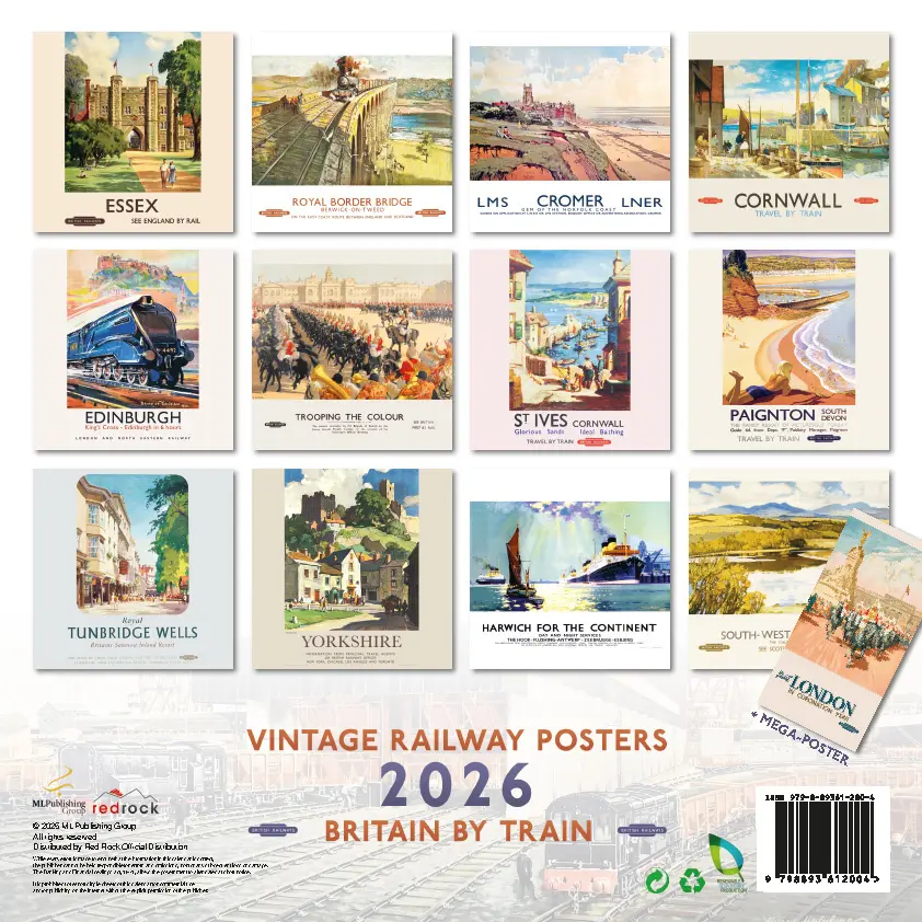 Bild: 9798893612004 | Vintage Railway Posters 2026 | Kalender | 28 S. | Deutsch | 2026