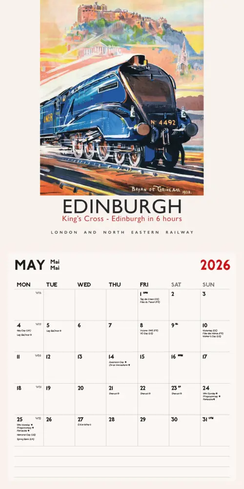 Bild: 9798893612004 | Vintage Railway Posters 2026 | Kalender | 28 S. | Deutsch | 2026
