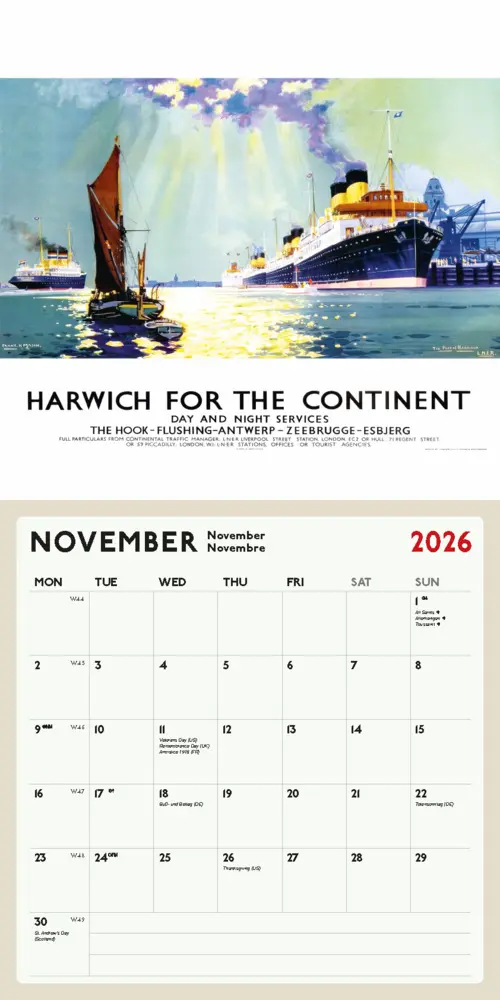 Bild: 9798893612004 | Vintage Railway Posters 2026 | Kalender | 28 S. | Deutsch | 2026