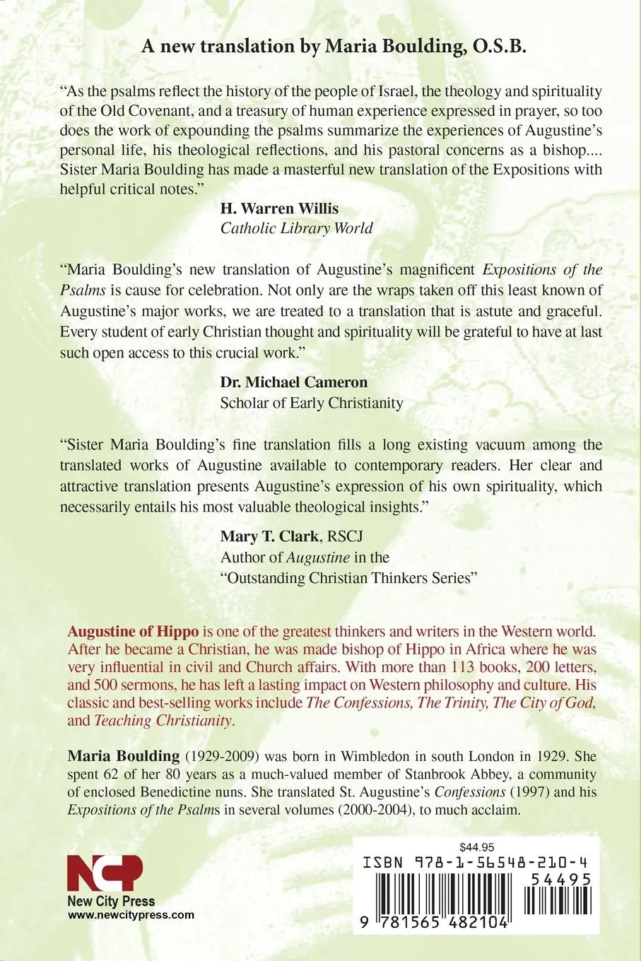 Rückseite: 9781565482104 | Expositions of the Psalms, Volume 6 | Psalms 121-150 | Hippo | Buch