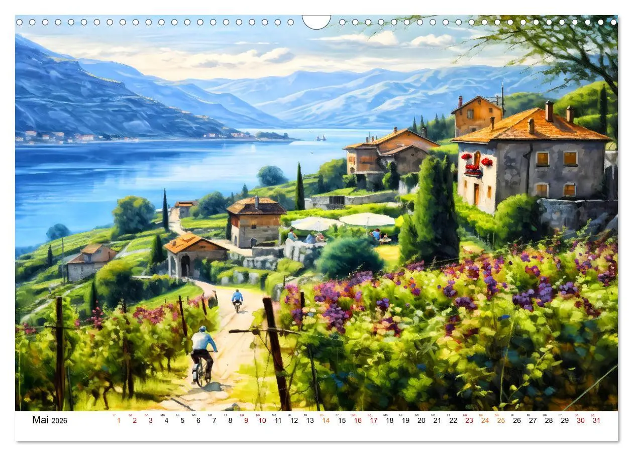 Bild: 9783457512104 | Südalpines Flair - Seen, Berge und Fantasiestädte (Wandkalender...
