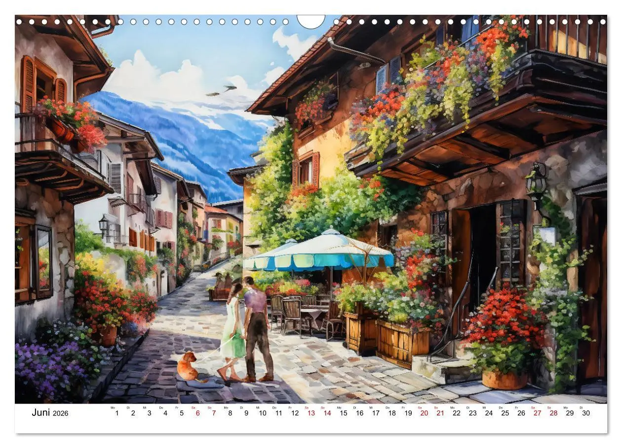 Bild: 9783457512104 | Südalpines Flair - Seen, Berge und Fantasiestädte (Wandkalender...