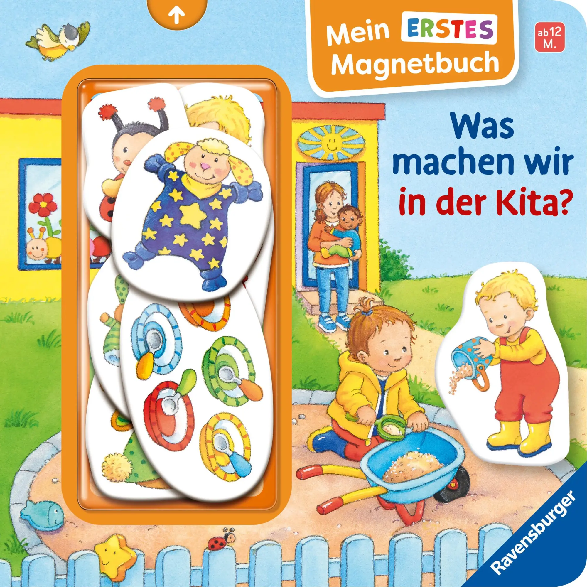 Cover: 9783473422104 | Mein erstes Magnetbuch - Was machen wir in der Kita? | Sandra Grimm
