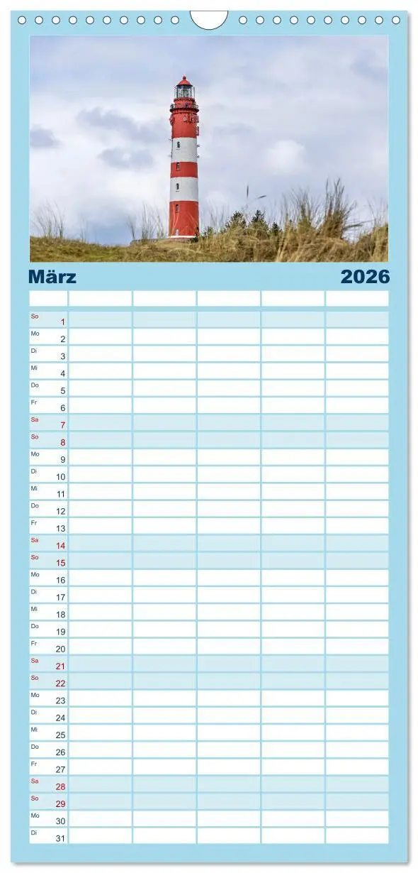 Bild: 9783516602104 | Familienplaner 2026 - Inselbilder Amrum mit 5 Spalten...