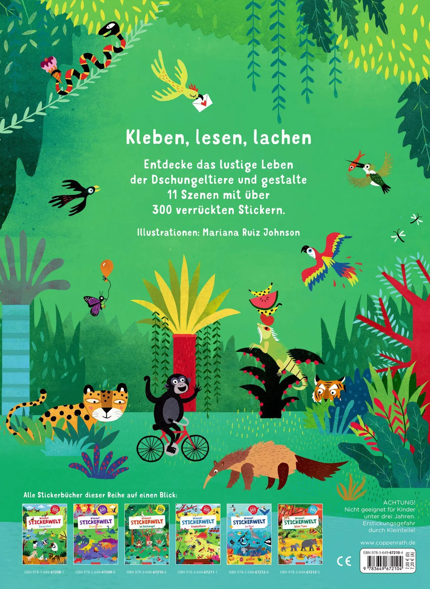 Bild: 9783649672104 | Wimmel-Stickerwelt - Im Dschungel | Mit über 300 Stickern | Johnson