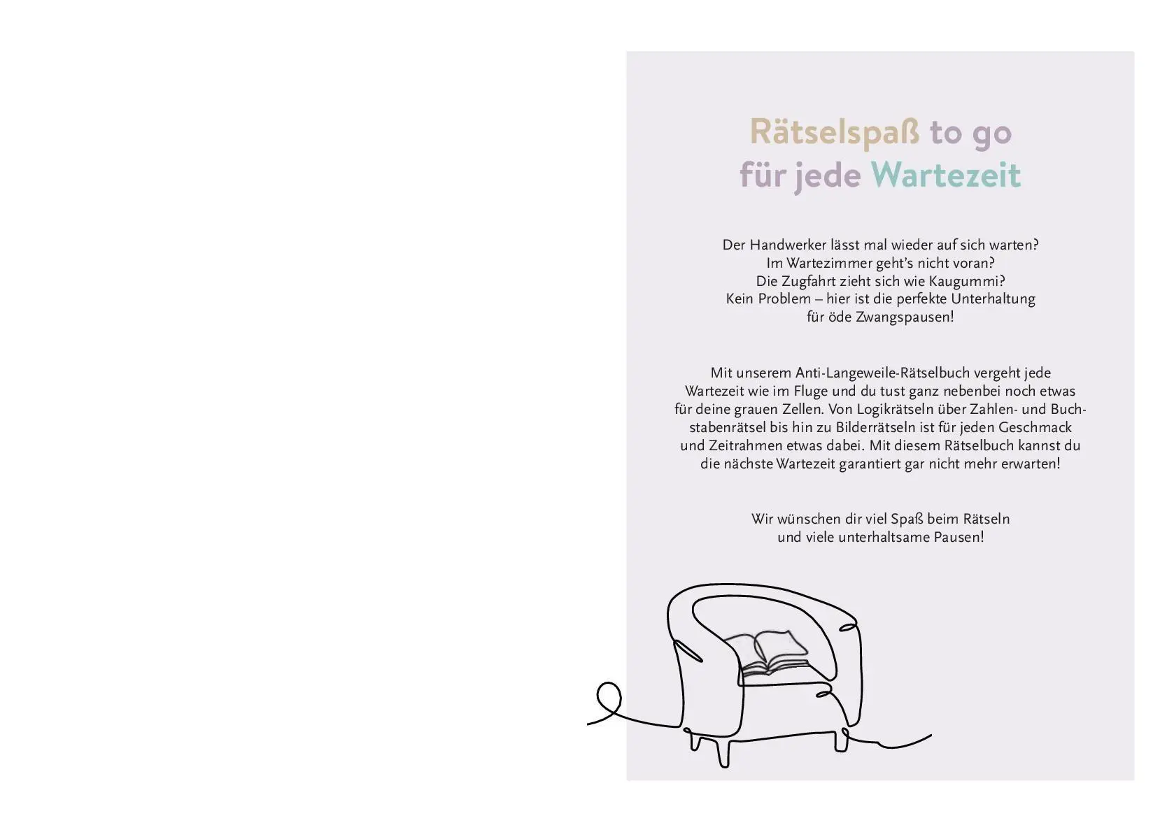 Bild: 9783987642104 | Wartezeitverkürzer | Über 200 Rätsel-Snacks für zwischendurch | Buch