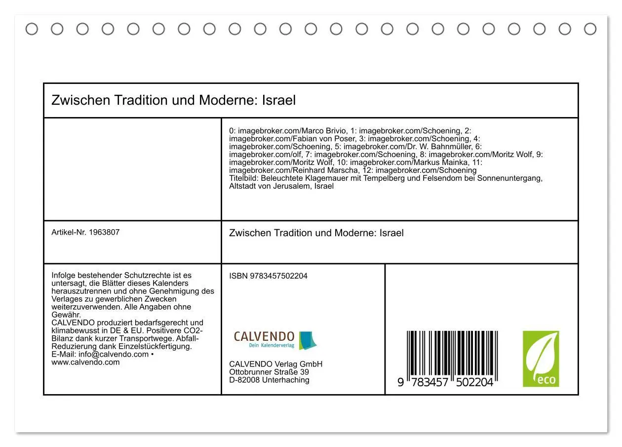 Bild: 9783457502204 | Zwischen Tradition und Moderne: Israel (Tischkalender 2026 DIN A5...