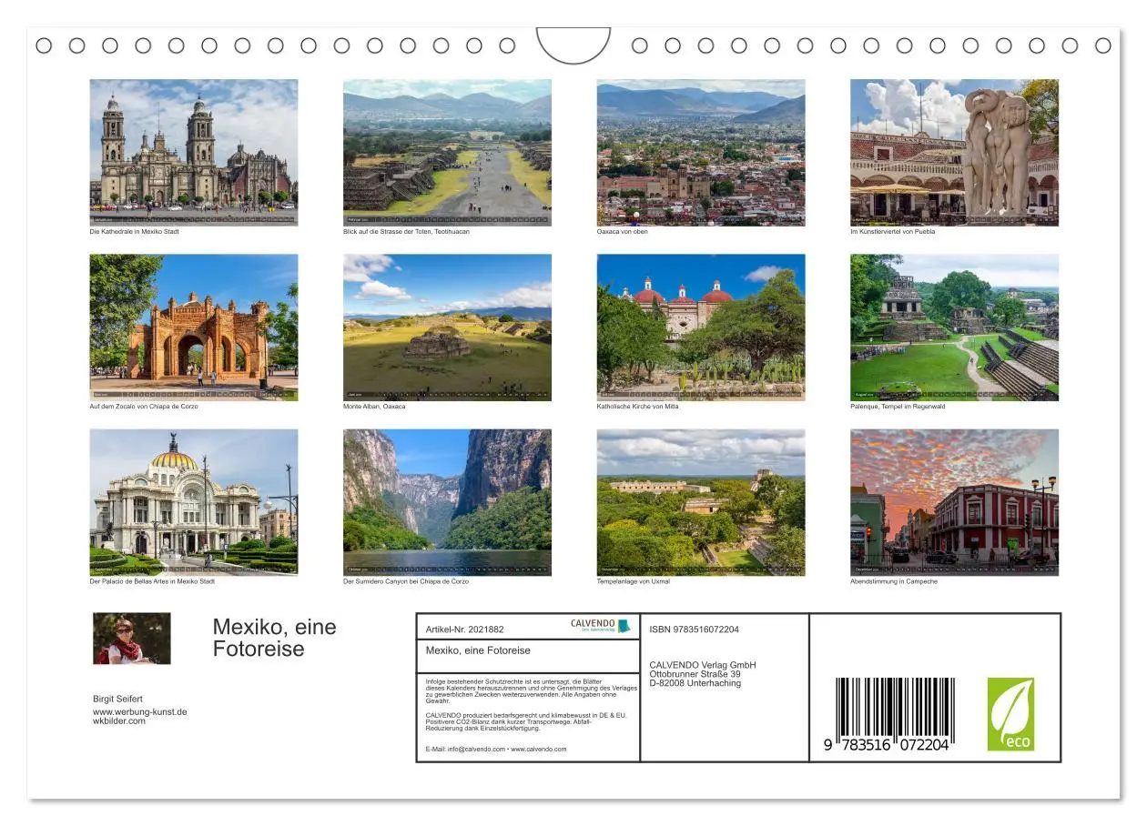 Bild: 9783516072204 | Mexiko, eine Fotoreise (Wandkalender 2026 DIN A4 quer), CALVENDO...
