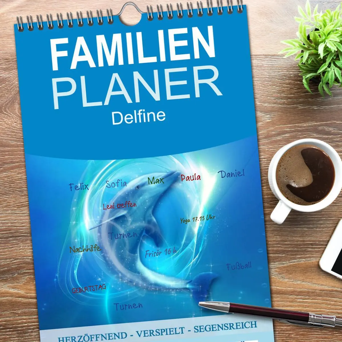 Bild: 9783516522204 | Familienplaner 2026 - Delfine - Kalender mit 5 Spalten...