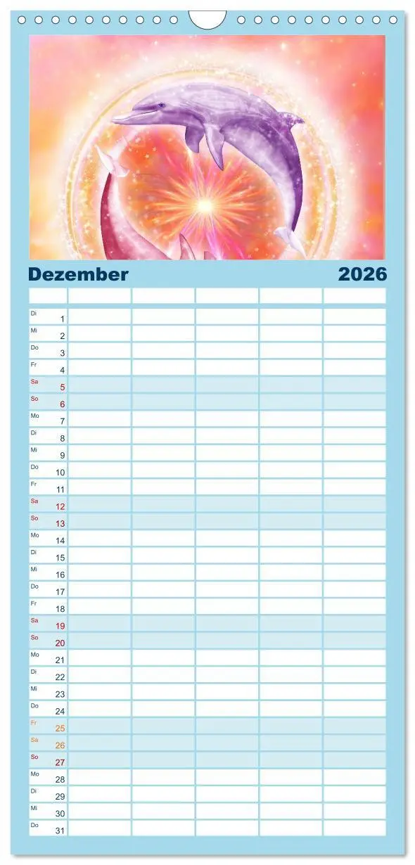 Bild: 9783516522204 | Familienplaner 2026 - Delfine - Kalender mit 5 Spalten...