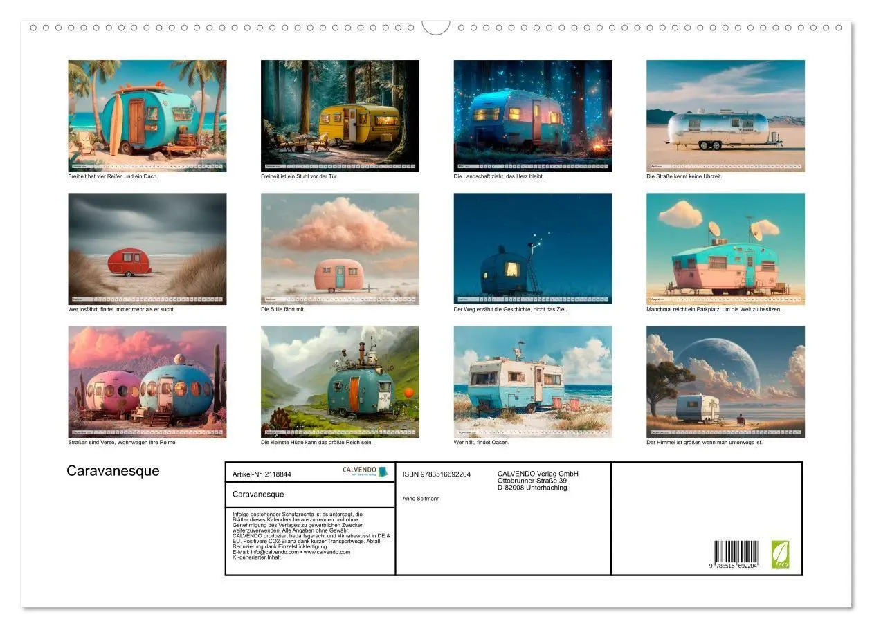 Bild: 9783516692204 | Caravanesque (Wandkalender 2026 DIN A2 quer), CALVENDO Monatskalender