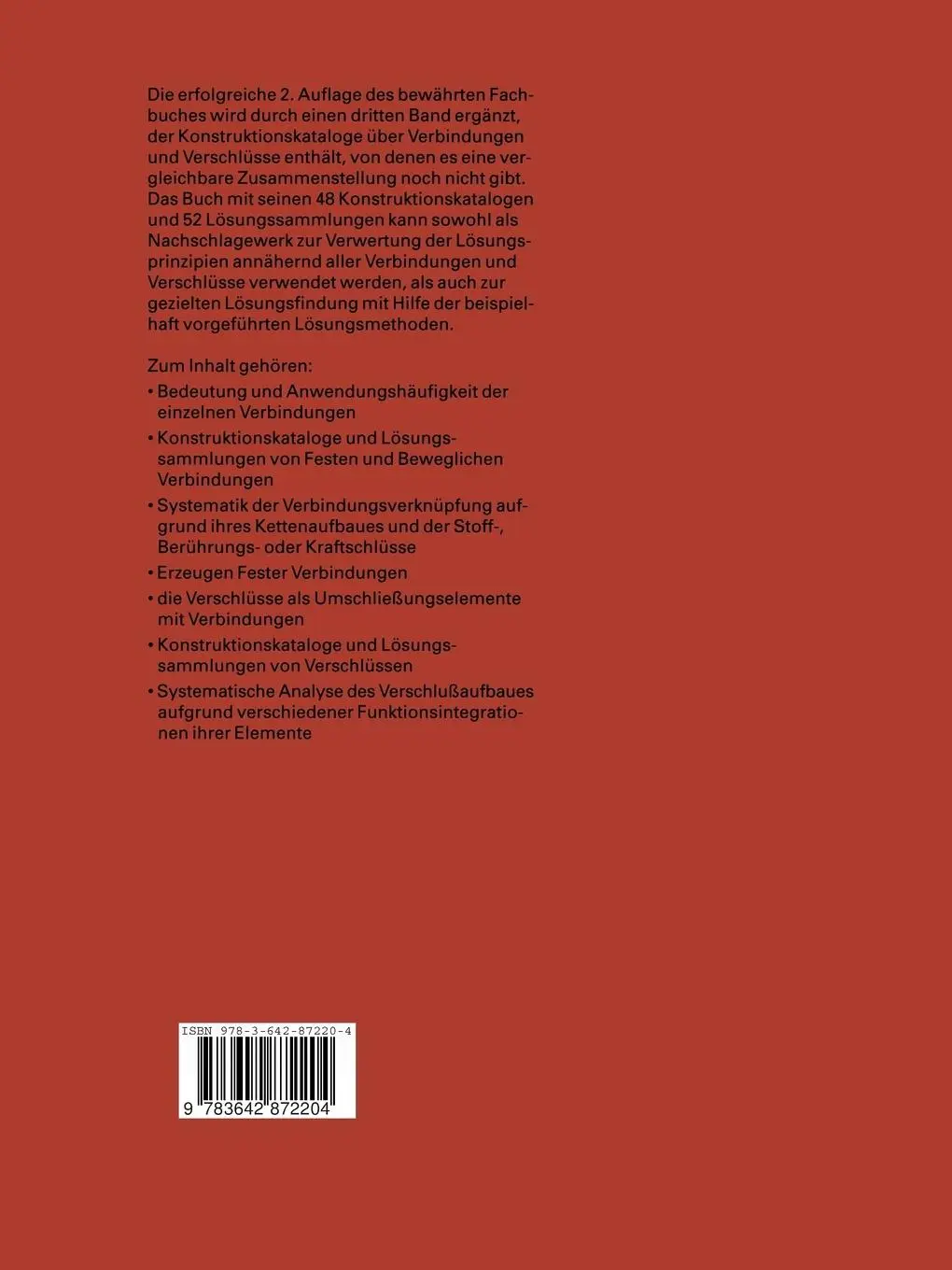 Rückseite: 9783642872204 | Konstruieren mit Konstruktionskatalogen | Karlheinz Roth | Taschenbuch