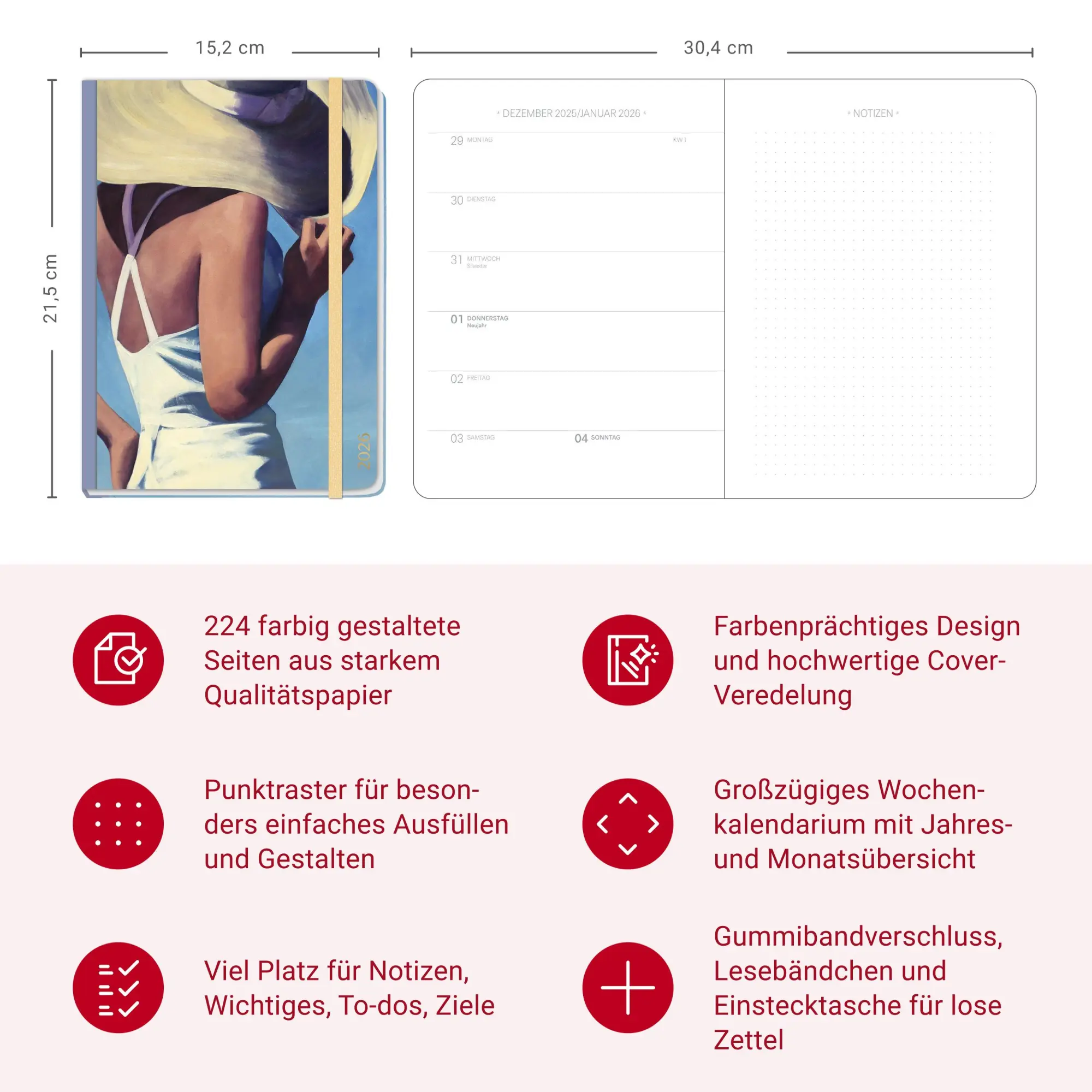 Bild: 9783756412204 | Design Diary Summertime 2026 | Buch | Bullet Journal Kalender Heye