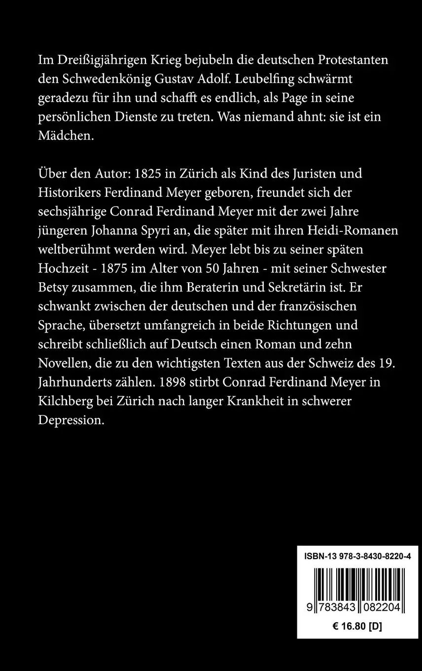 Rückseite: 9783843082204 | Gustav Adolfs Page | Conrad Ferdinand Meyer | Buch | 52 S. | Deutsch