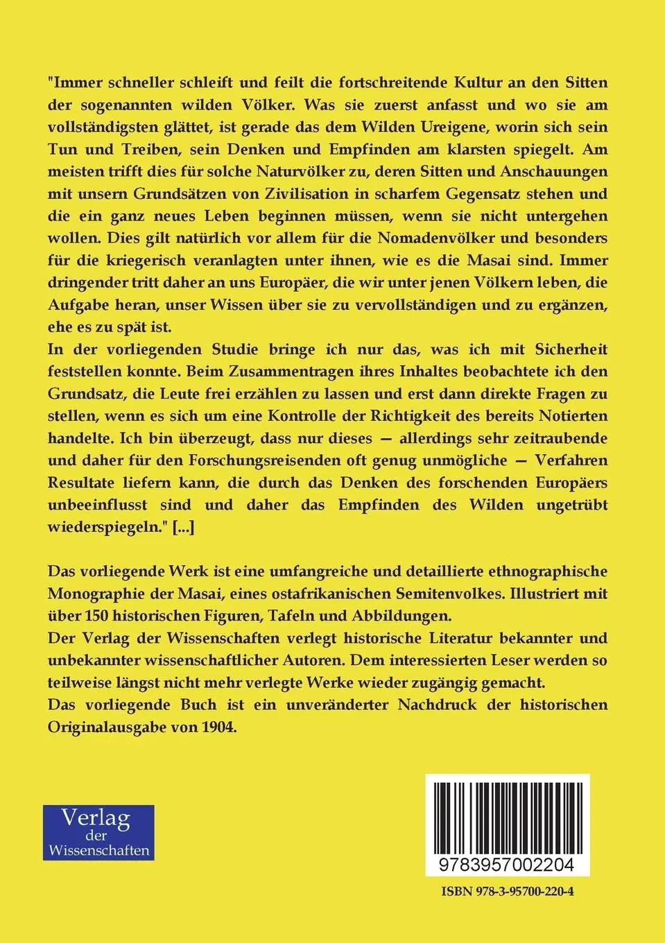 Rückseite: 9783957002204 | Die Masai | Moritz Merker | Taschenbuch | 460 S. | Deutsch | 2019
