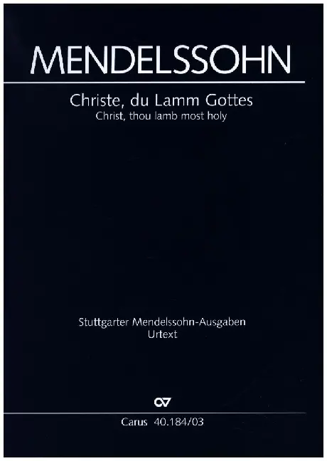 Cover: 9790007022204 | Christe, du Lamm Gottes, Choralkantate, Orgelauszug | Bartholdy | Buch