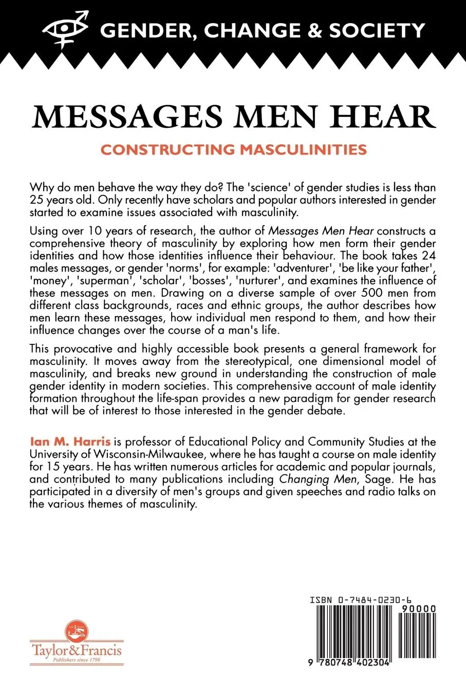 Rückseite: 9780748402304 | Messages Men Hear | Constructing Masculinities | Ian M. Harris | Buch