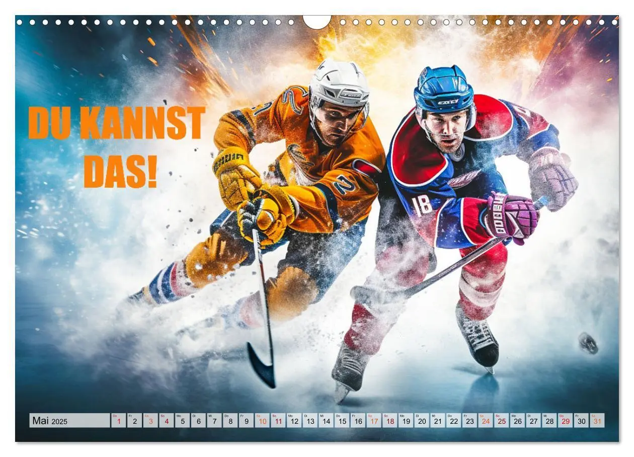 Bild: 9783383862304 | Eishockey und positive Gedanken (Wandkalender 2025 DIN A3 quer),...