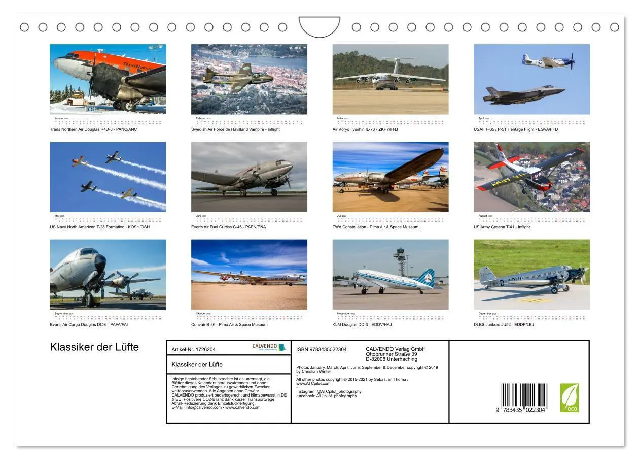 Bild: 9783435022304 | Klassiker der Lüfte (Wandkalender 2025 DIN A4 quer), CALVENDO...