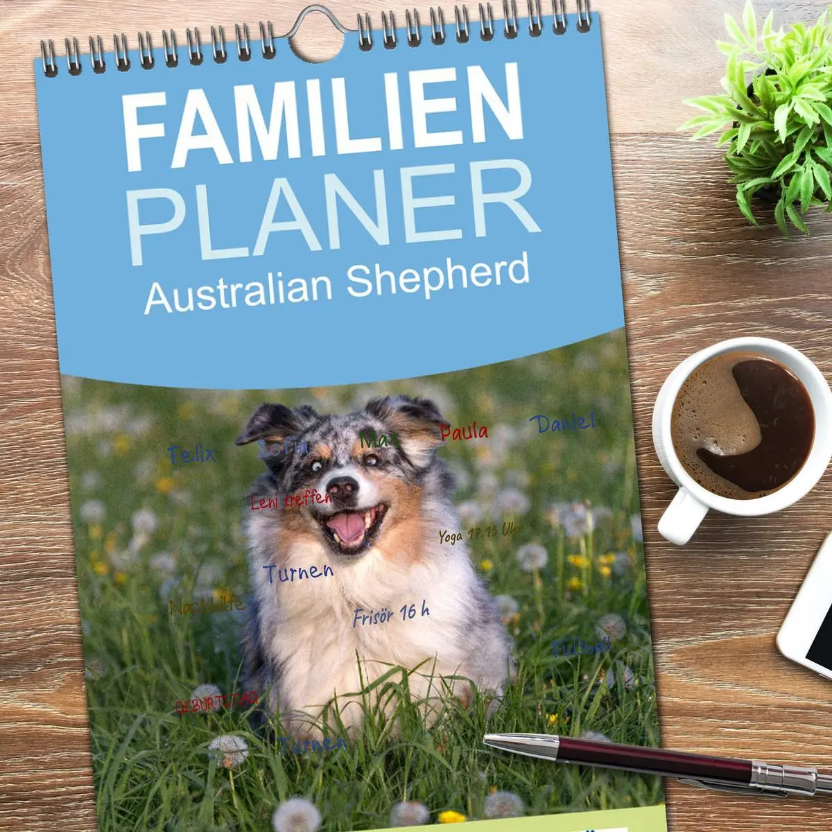 Bild: 9783516512304 | Familienplaner 2026 - Australian Shepherd mit 5 Spalten...
