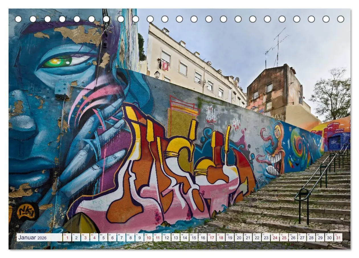 Bild: 9783457722404 | LISSABON GRAFFITI (Tischkalender 2026 DIN A5 quer), CALVENDO...