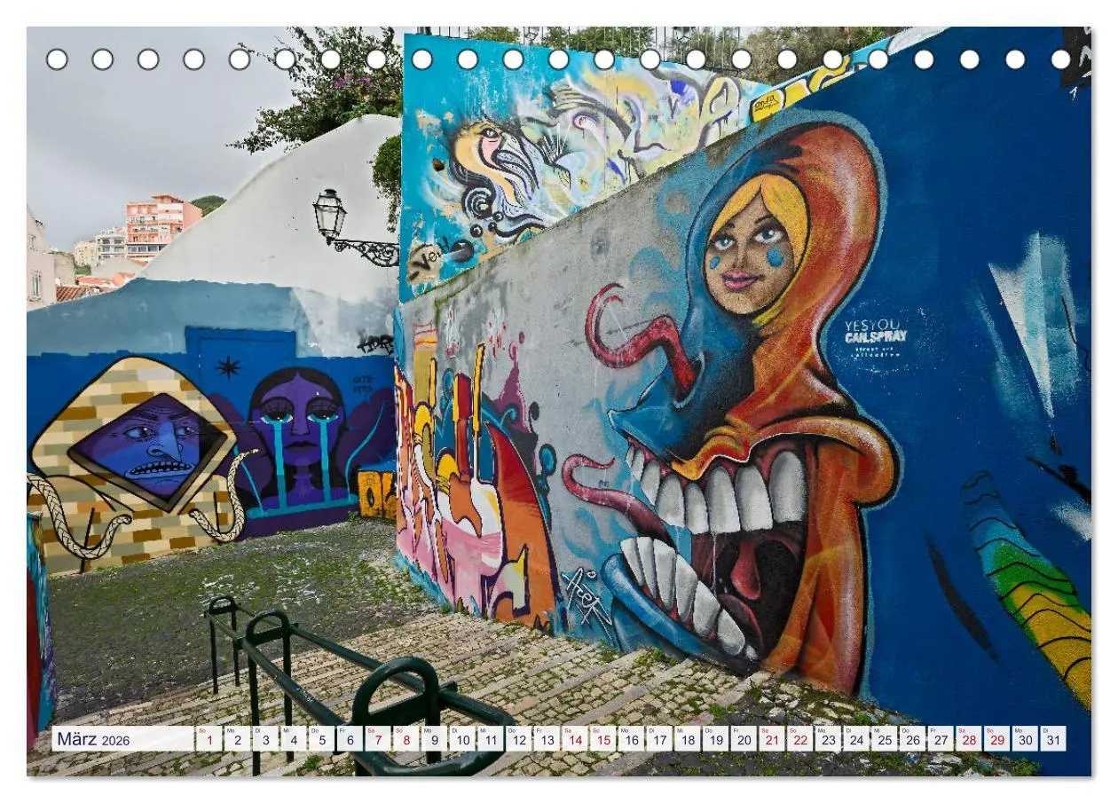 Bild: 9783457722404 | LISSABON GRAFFITI (Tischkalender 2026 DIN A5 quer), CALVENDO...