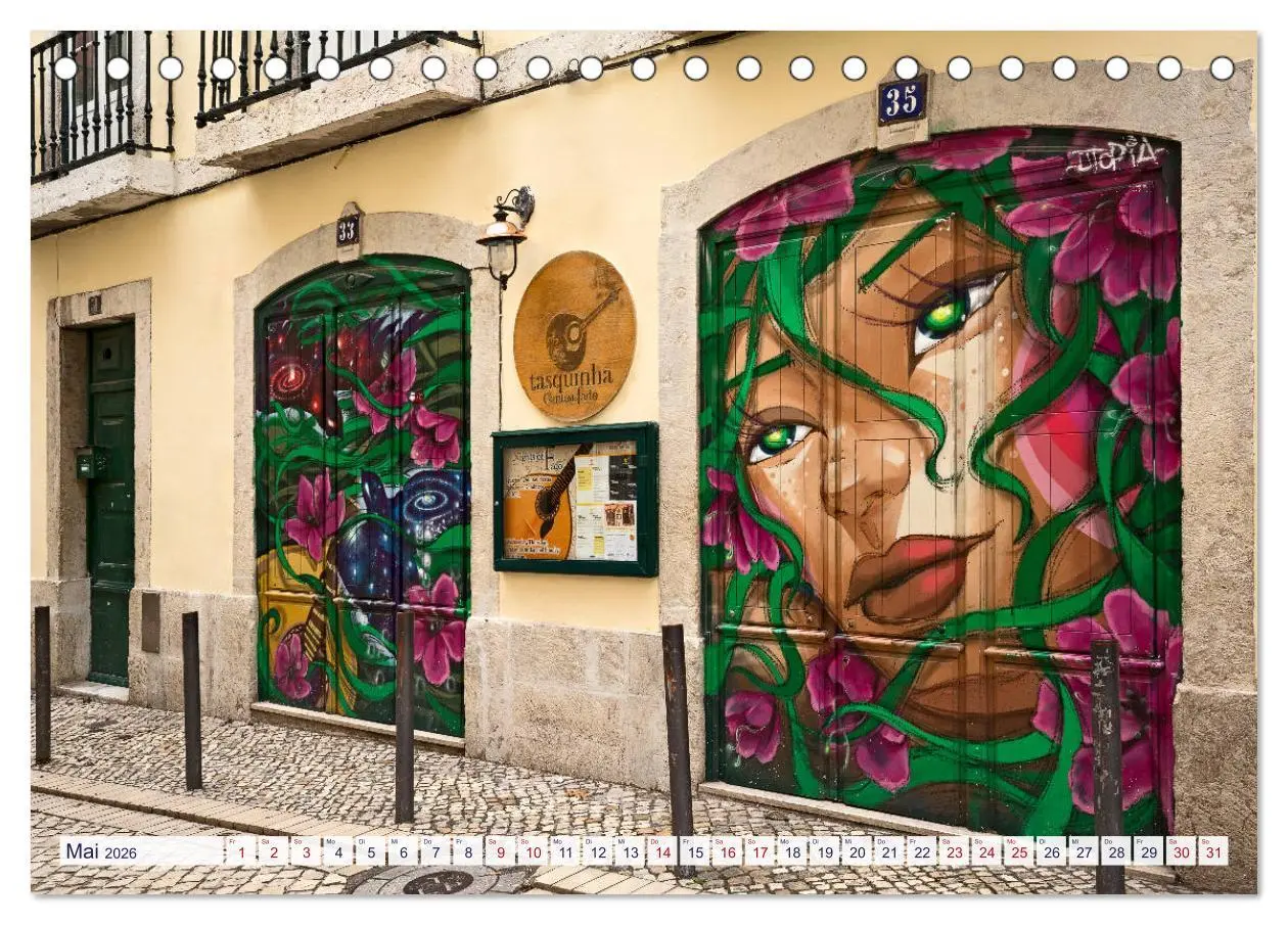 Bild: 9783457722404 | LISSABON GRAFFITI (Tischkalender 2026 DIN A5 quer), CALVENDO...