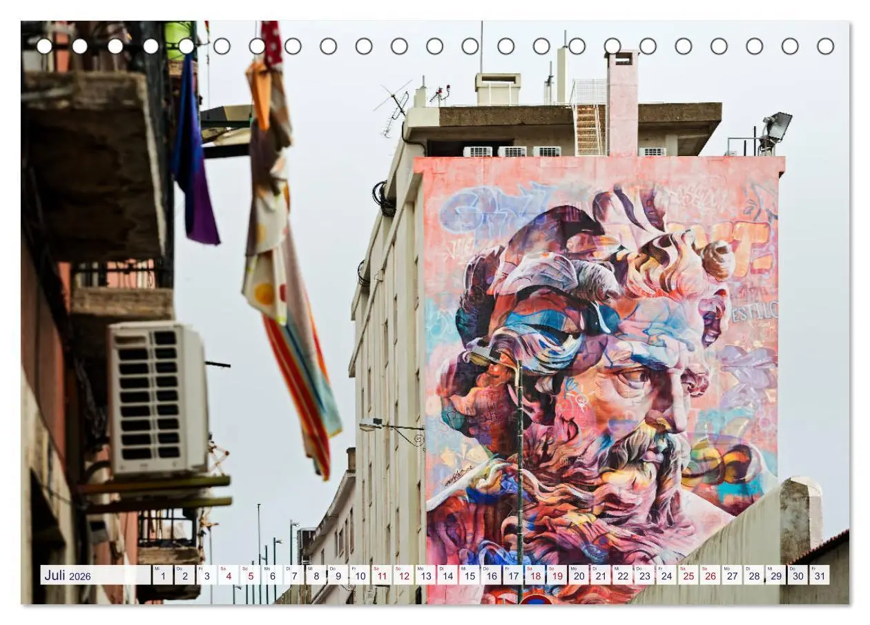 Bild: 9783457722404 | LISSABON GRAFFITI (Tischkalender 2026 DIN A5 quer), CALVENDO...
