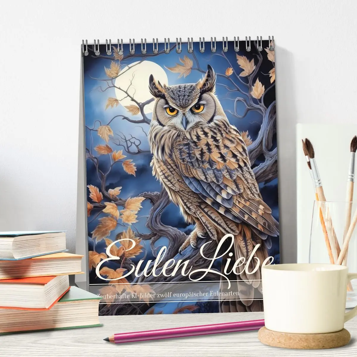 Bild: 9783516292404 | Eulenliebe (Tischkalender 2026 DIN A5 hoch), CALVENDO Monatskalender