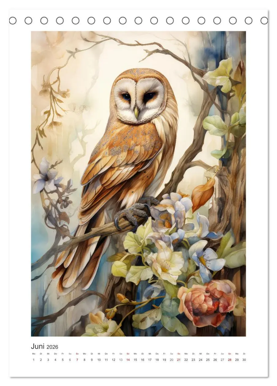 Bild: 9783516292404 | Eulenliebe (Tischkalender 2026 DIN A5 hoch), CALVENDO Monatskalender