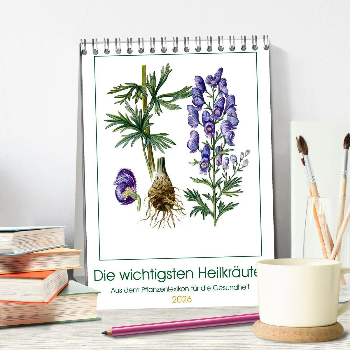 Bild: 9783516362404 | Die wichtigsten Heilkräuter (Tischkalender 2026 DIN A5 hoch),...