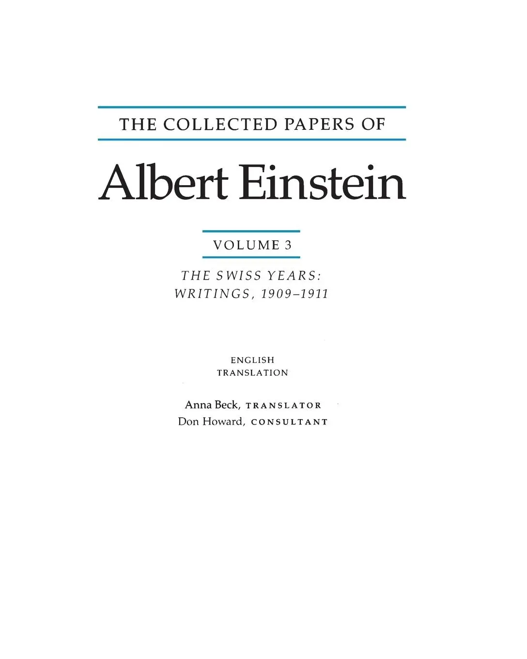 Cover: 9780691102504 | The Collected Papers of Albert Einstein, Volume 3 (English) | Einstein