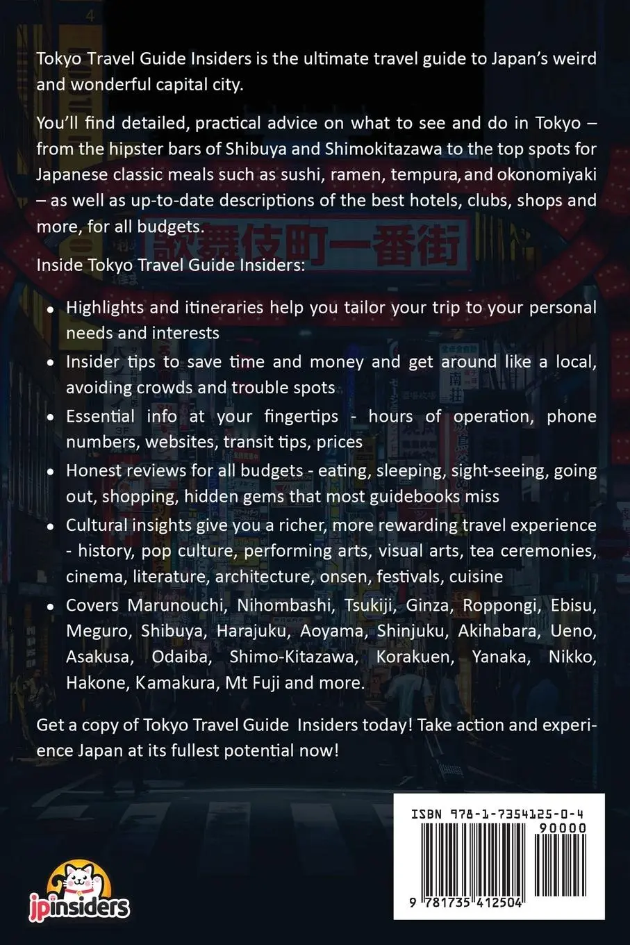 Rückseite: 9781735412504 | Tokyo Travel Guide Insiders | Jpinsiders | Taschenbuch | Englisch