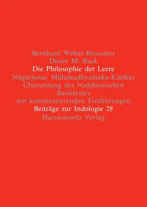 Cover: 9783447052504 | Die Philosophie der Leere | Bernhard Weber-Brosamer (u. a.) | Buch