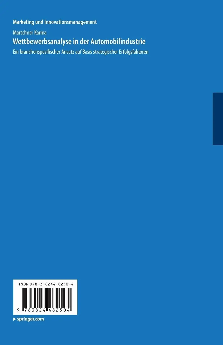Rückseite: 9783824482504 | Wettbewerbsanalyse in der Automobilindustrie | Karina Marschner | Buch