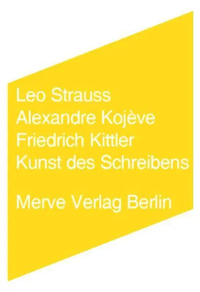 Cover: 9783883962504 | Kunst des Schreibens | Leo Strauss (u. a.) | Taschenbuch | 100 S.