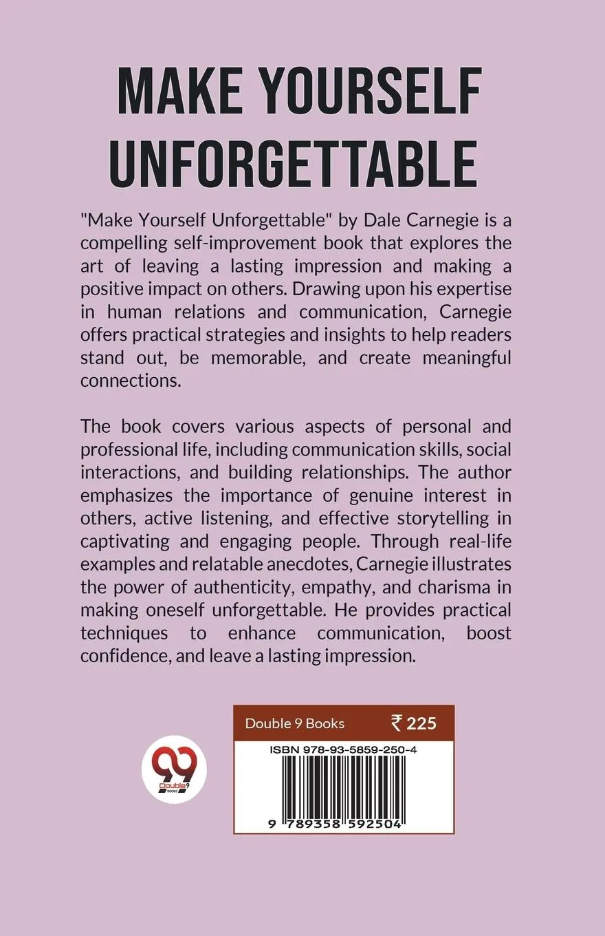 Rückseite: 9789358592504 | Make Yourself Unforgettable | Dale Carnegie | Taschenbuch | Englisch