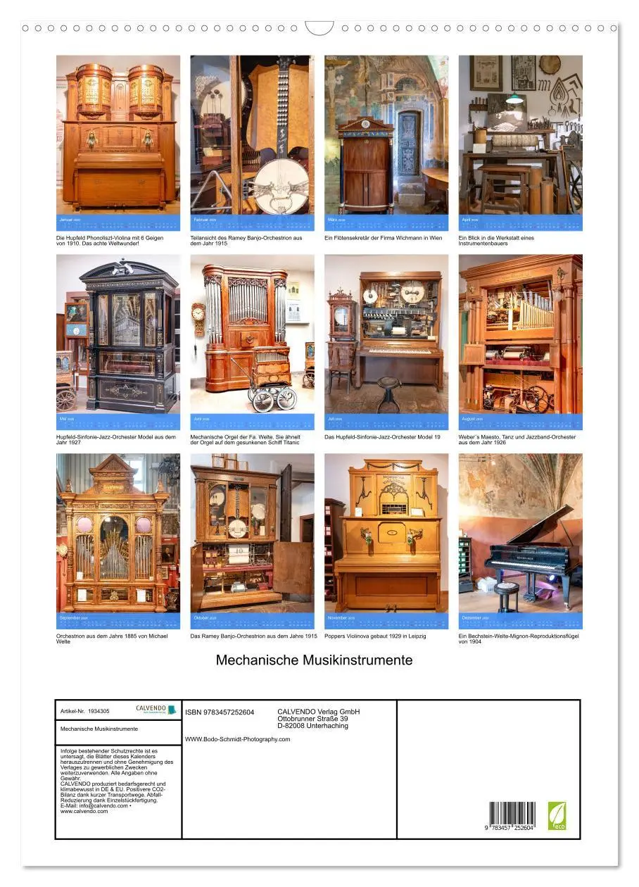 Bild: 9783457252604 | Mechanische Musikinstrumente (Wandkalender 2026 DIN A2 hoch),...